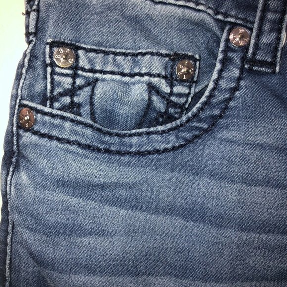 True Religion Relaxed Slim Geno Big T No Flap Straight Vintage Cosmos Jeans 31 - Picture 8 of 11